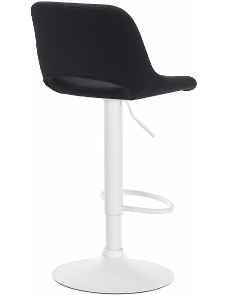 Tabouret de bar moderne en Tissu Noir Métal Blanc Zyrion - 5