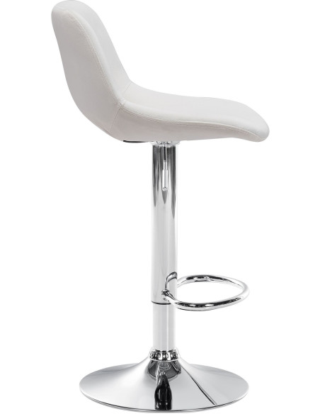 Tabouret de bar moderne en Velours Blanc crème Métal Argenté Zyrion - 3