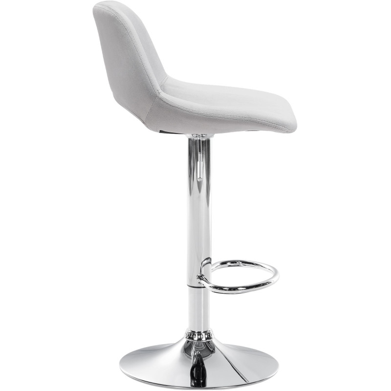 Tabouret de bar moderne en Velours Gris clair Métal Argenté Zyrion - 3