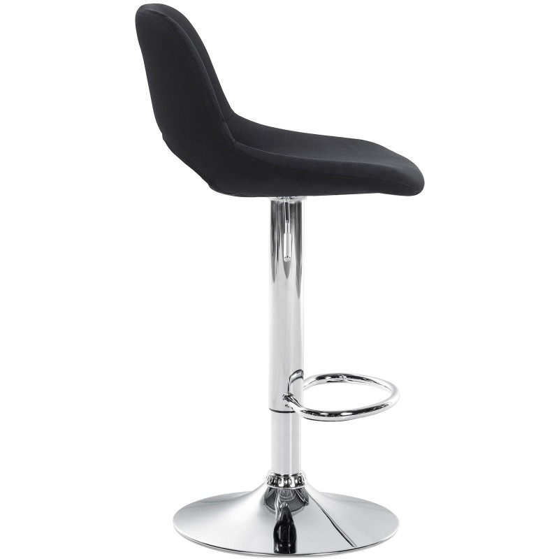 Tabouret de bar moderne en Velours Noir Métal Argenté Zyrion - 3