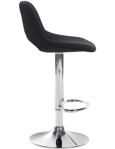 Tabouret de bar moderne en Velours Noir Métal Argenté Zyrion - 3