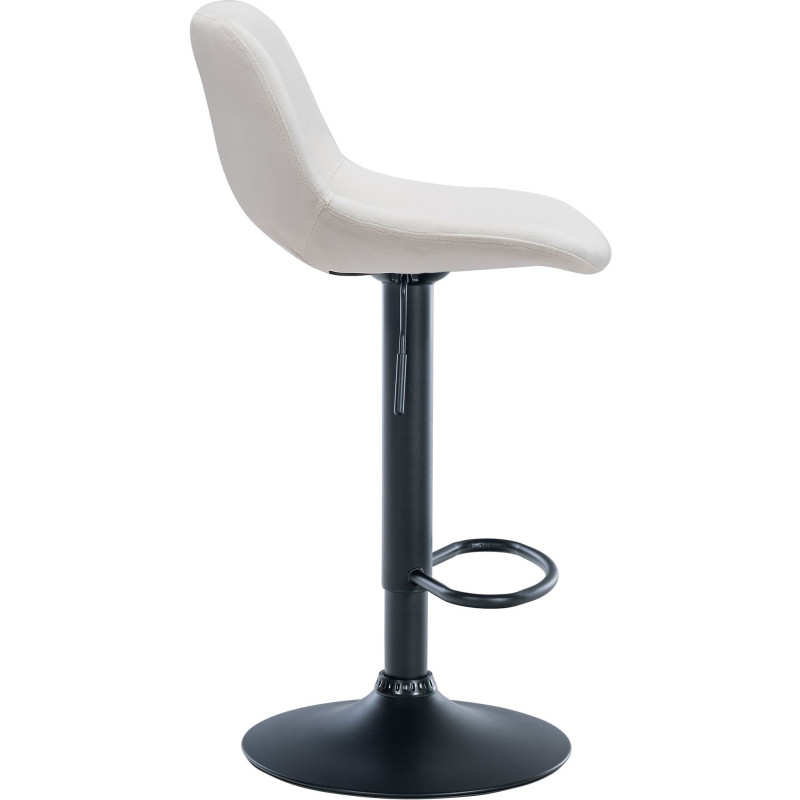 Tabouret de bar moderne en Velours Blanc crème Métal Noir Zyrion - 2
