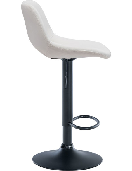 Tabouret de bar moderne en Velours Blanc crème Métal Noir Zyrion - 2