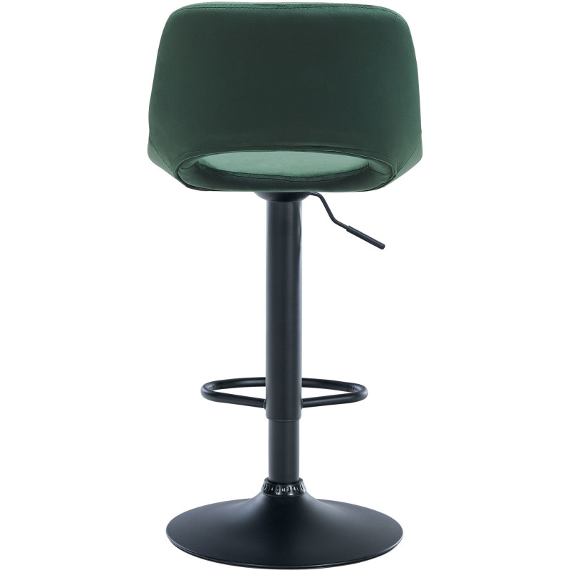 Tabouret de bar moderne en Velours Vert Métal Noir Zyrion - 4