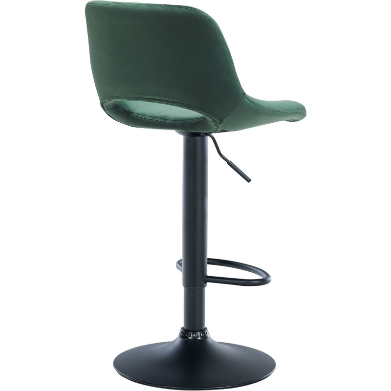 Tabouret de bar moderne en Velours Vert Métal Noir Zyrion - 5