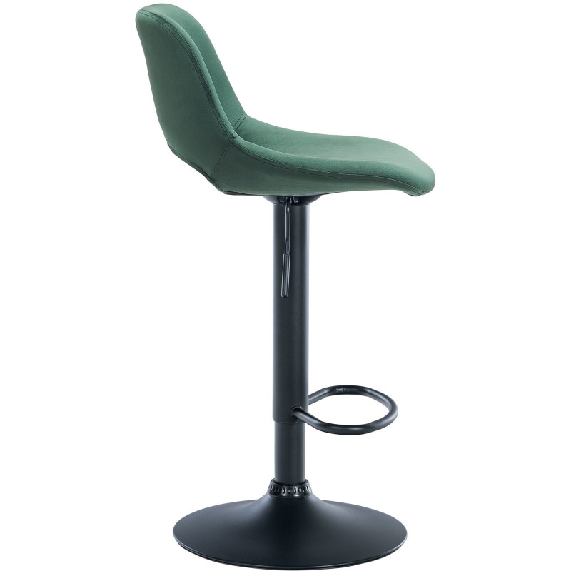 Tabouret de bar moderne en Velours Vert Métal Noir Zyrion - 3