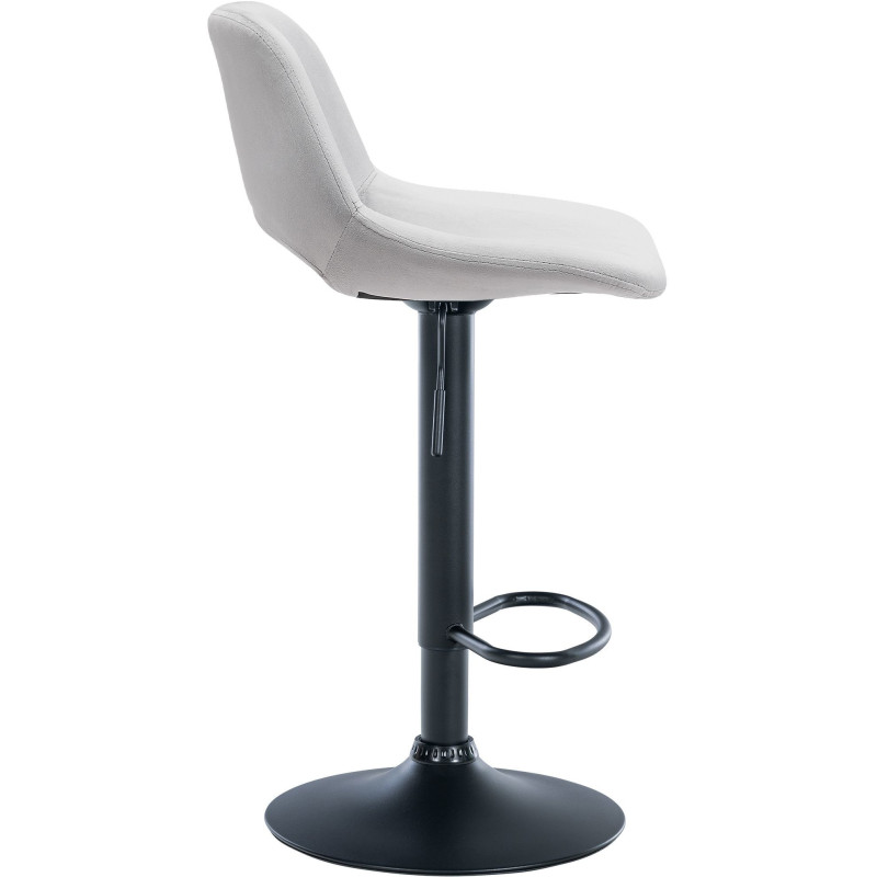 Tabouret de bar moderne en Velours Gris clair Métal Noir Zyrion - 3