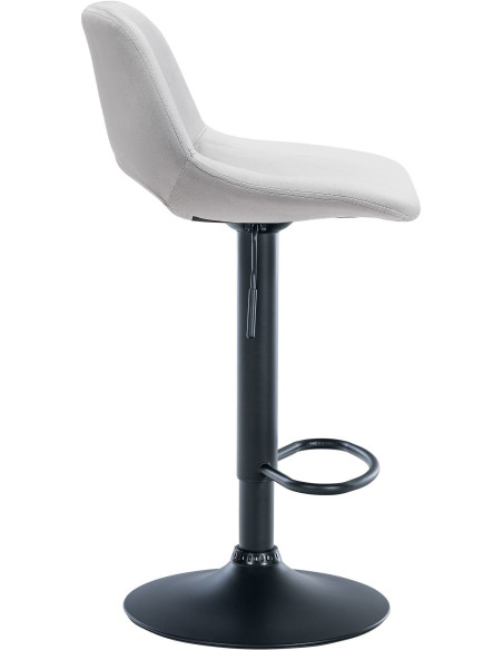 Tabouret de bar moderne en Velours Gris clair Métal Noir Zyrion - 3