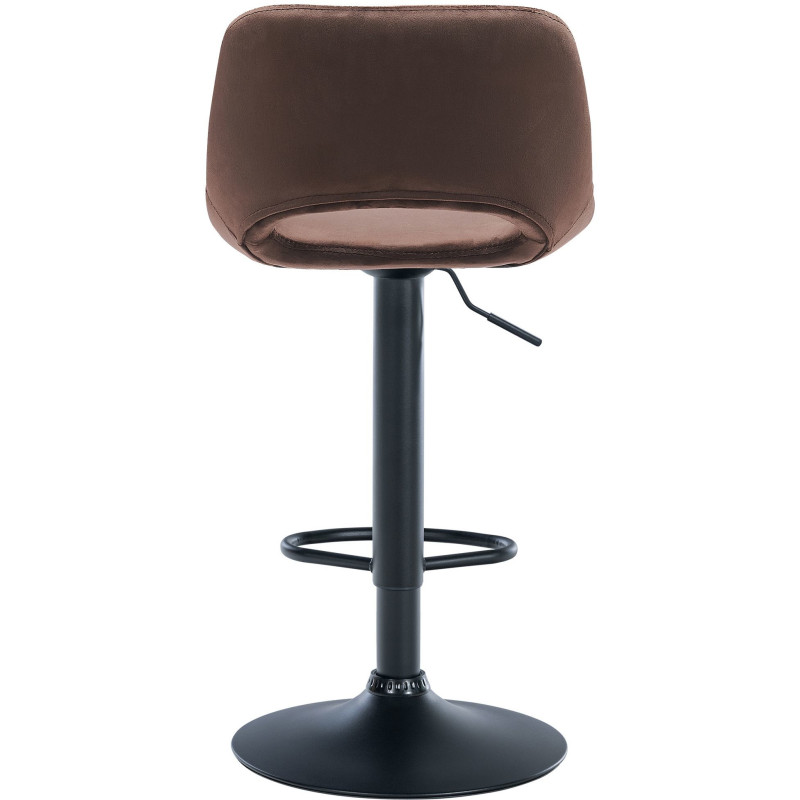 Tabouret de bar moderne en Velours Marron Métal Noir Zyrion - 4