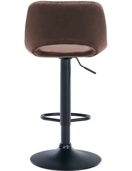 Tabouret de bar moderne en Velours Marron Métal Noir Zyrion - 4