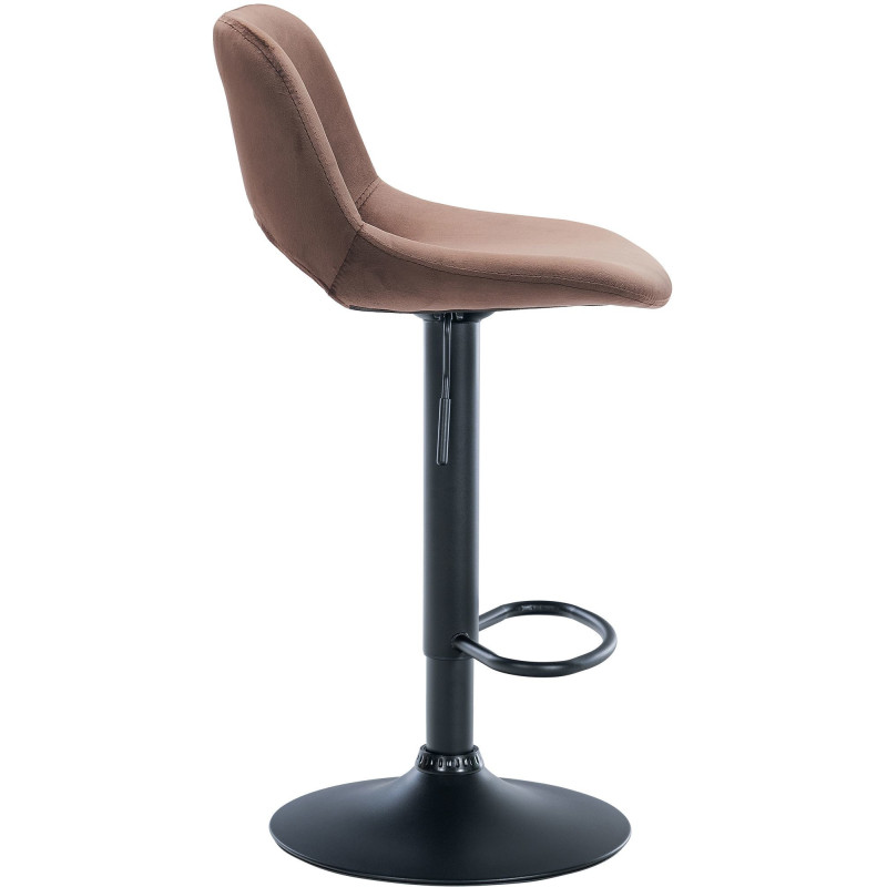 Tabouret de bar moderne en Velours Marron Métal Noir Zyrion - 3