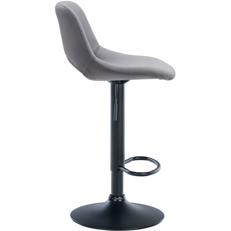 Tabouret de bar moderne en Velours Gris foncé Métal Noir Zyrion - 5