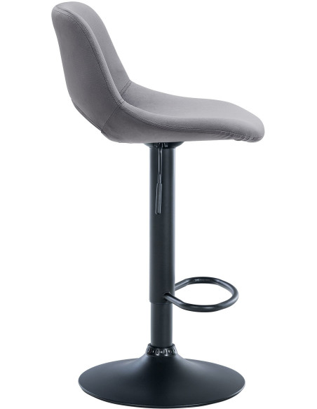 Tabouret de bar moderne en Velours Gris foncé Métal Noir Zyrion - 5