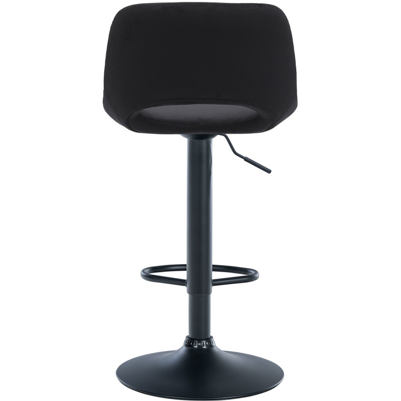 Tabouret de bar moderne en Velours Noir Métal Noir Zyrion - 2