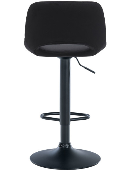 Tabouret de bar moderne en Velours Noir Métal Noir Zyrion - 2