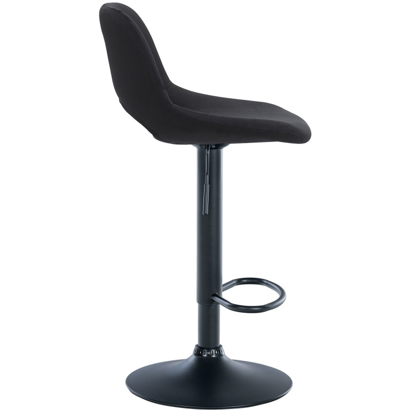Tabouret de bar moderne en Velours Noir Métal Noir Zyrion - 4