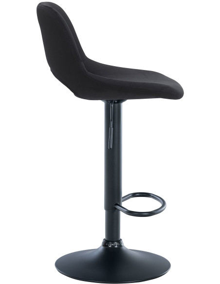 Tabouret de bar moderne en Velours Noir Métal Noir Zyrion - 4