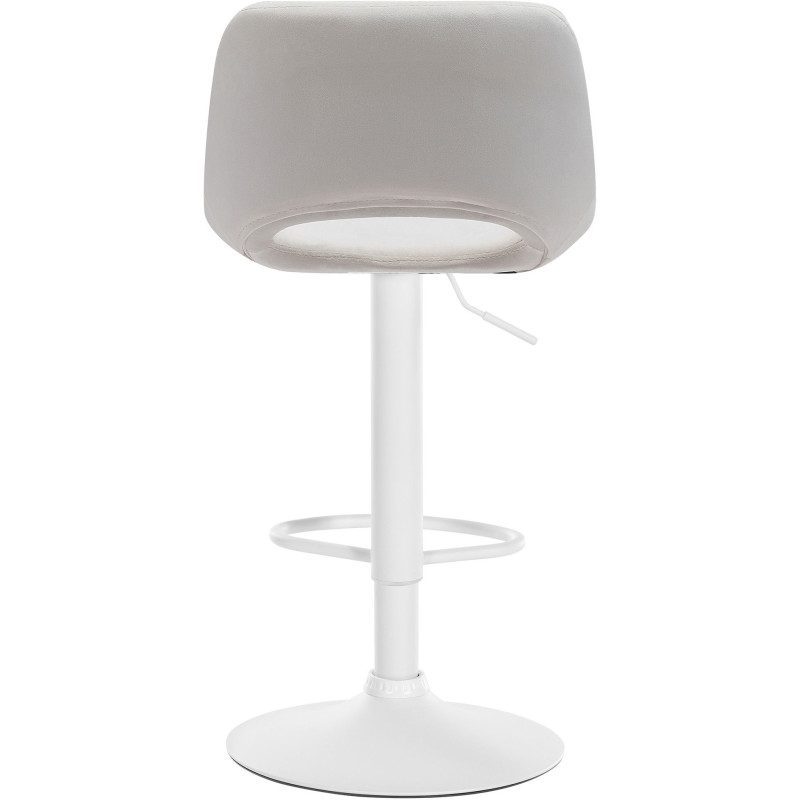 Tabouret de bar moderne en Velours Blanc crème Métal Blanc Zyrion - 2