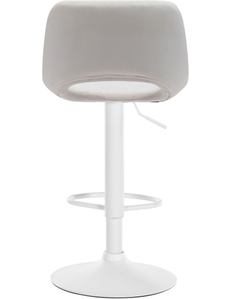 Tabouret de bar moderne en Velours Blanc crème Métal Blanc Zyrion - 2