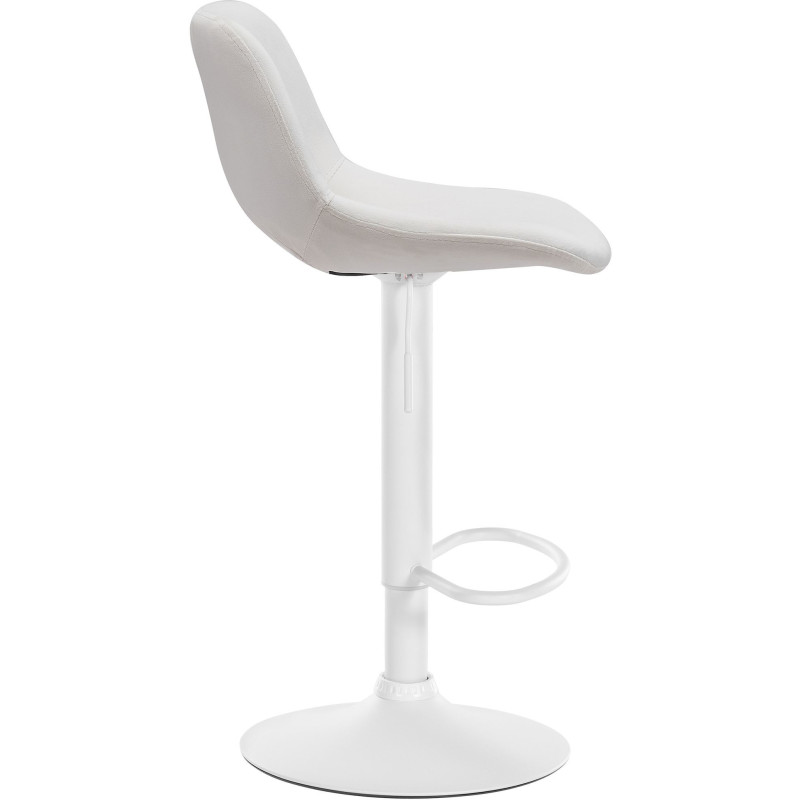 Tabouret de bar moderne en Velours Blanc crème Métal Blanc Zyrion - 4