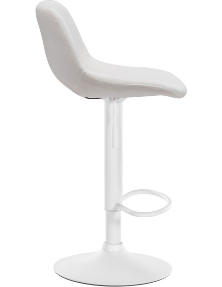 Tabouret de bar moderne en Velours Blanc crème Métal Blanc Zyrion - 4