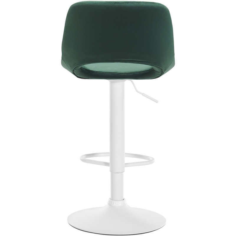 Tabouret de bar moderne en Velours Vert Métal Blanc Zyrion - 2