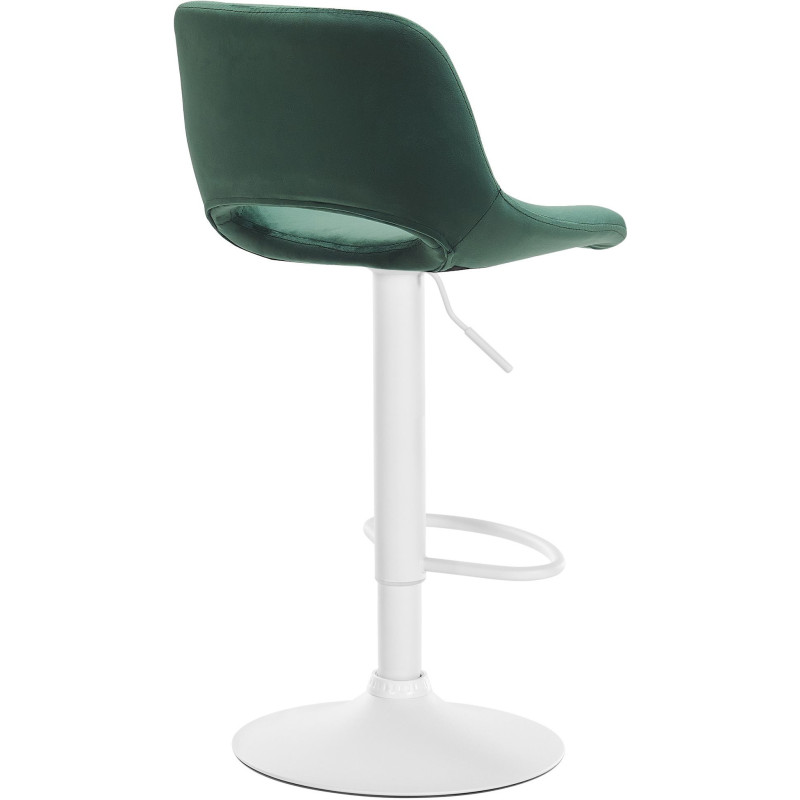 Tabouret de bar moderne en Velours Vert Métal Blanc Zyrion - 3
