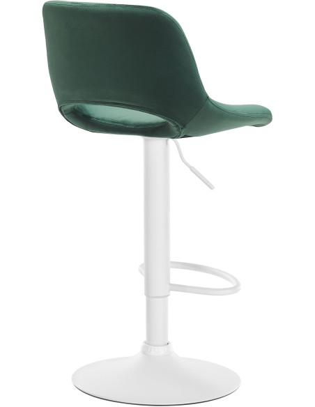 Tabouret de bar moderne en Velours Vert Métal Blanc Zyrion - 3