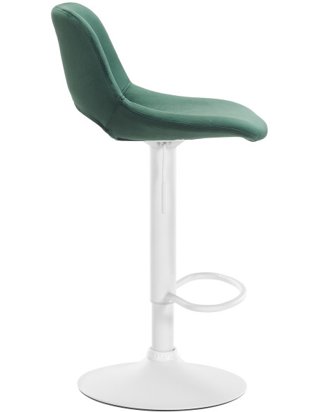 Tabouret de bar moderne en Velours Vert Métal Blanc Zyrion - 4