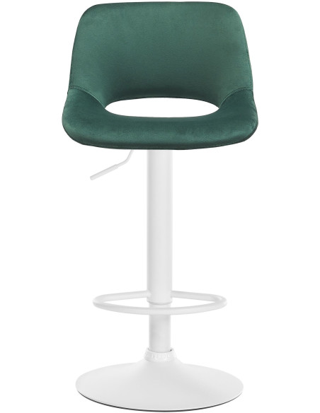 Tabouret de bar moderne en Velours Vert Métal Blanc Zyrion - 5
