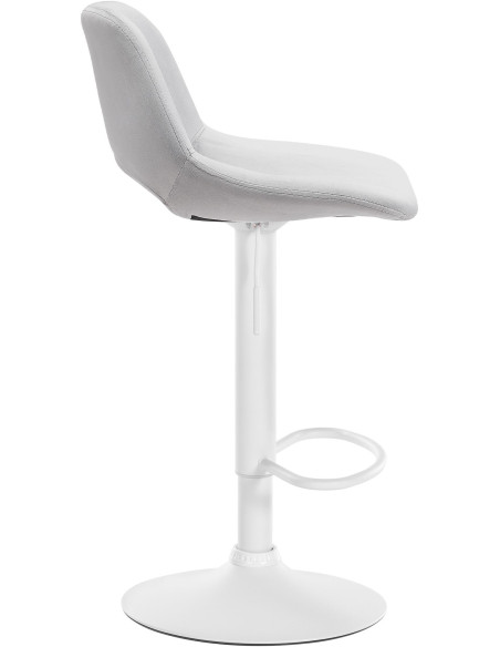 Tabouret de bar moderne en Velours Gris clair Métal Blanc Zyrion - 4