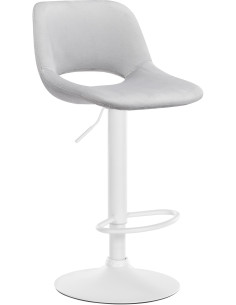 Tabouret de bar moderne en Velours Gris clair Métal Blanc Zyrion - 1