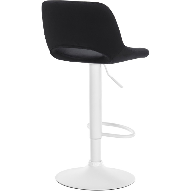 Tabouret de bar moderne en Velours Noir Métal Blanc Zyrion - 5