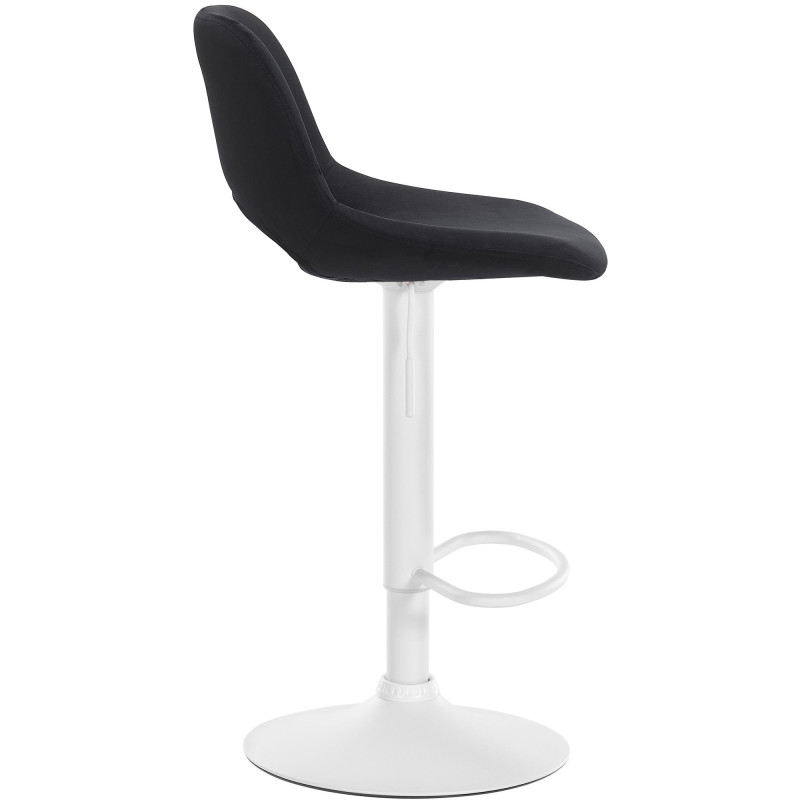 Tabouret de bar moderne en Velours Noir Métal Blanc Zyrion - 3