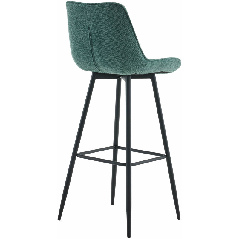 Tabouret de bar moderne en Tissu Vert Métal Noir Motif matelassé Nolwin - 2