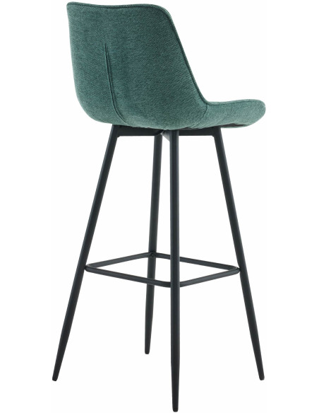 Tabouret de bar moderne en Tissu Vert Métal Noir Motif matelassé Nolwin - 2
