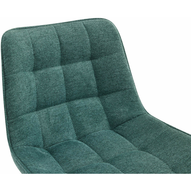 Tabouret de bar moderne en Tissu Vert Métal Noir Motif matelassé Nolwin - 3