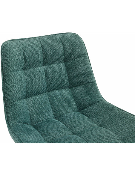 Tabouret de bar moderne en Tissu Vert Métal Noir Motif matelassé Nolwin - 3