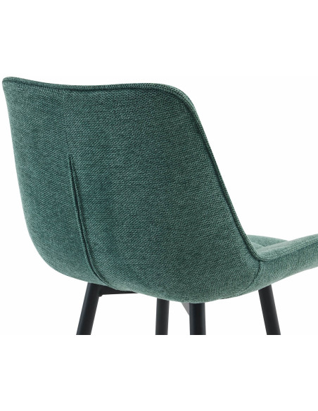 Tabouret de bar moderne en Tissu Vert Métal Noir Motif matelassé Nolwin - 4
