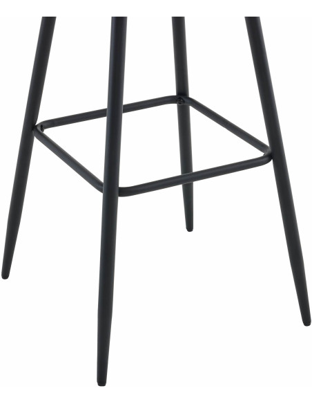 Tabouret de bar moderne en Tissu Gris Métal Noir Motif matelassé Nolwin - 6