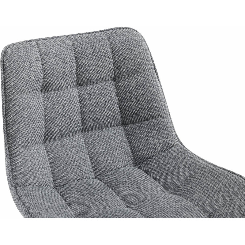 Tabouret de bar moderne en Tissu Gris Métal Noir Motif matelassé Nolwin - 3
