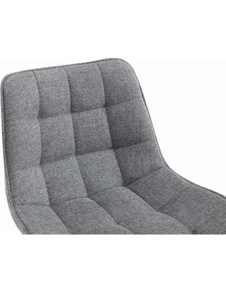 Tabouret de bar moderne en Tissu Gris Métal Noir Motif matelassé Nolwin - 3