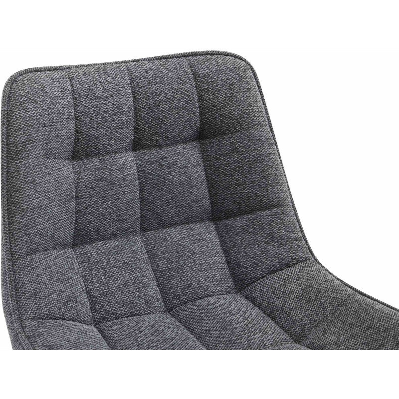 Tabouret de bar moderne en Tissu Gris foncé Métal Noir Motif matelassé Nolwin - 3