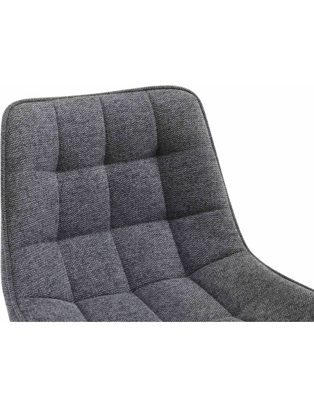 Tabouret de bar moderne en Tissu Gris foncé Métal Noir Motif matelassé Nolwin - 3