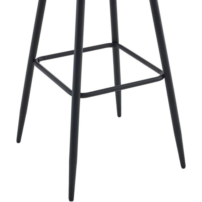 Tabouret de bar moderne en Velours Vert Métal Noir Motif matelassé Nolwin - 6