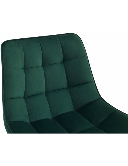 Tabouret de bar moderne en Velours Vert Métal Noir Motif matelassé Nolwin - 3