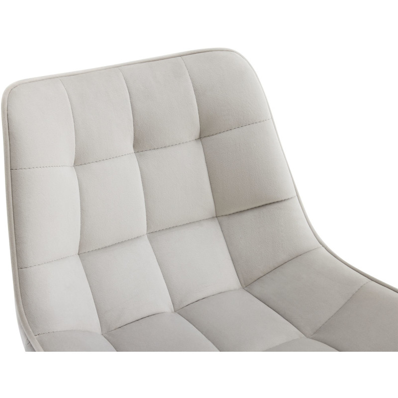 Tabouret de bar moderne en Velours Gris Métal Noir Motif matelassé Nolwin - 3