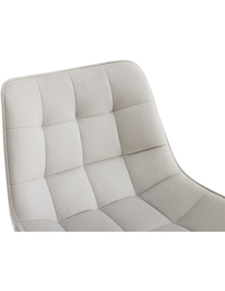 Tabouret de bar moderne en Velours Gris Métal Noir Motif matelassé Nolwin - 3