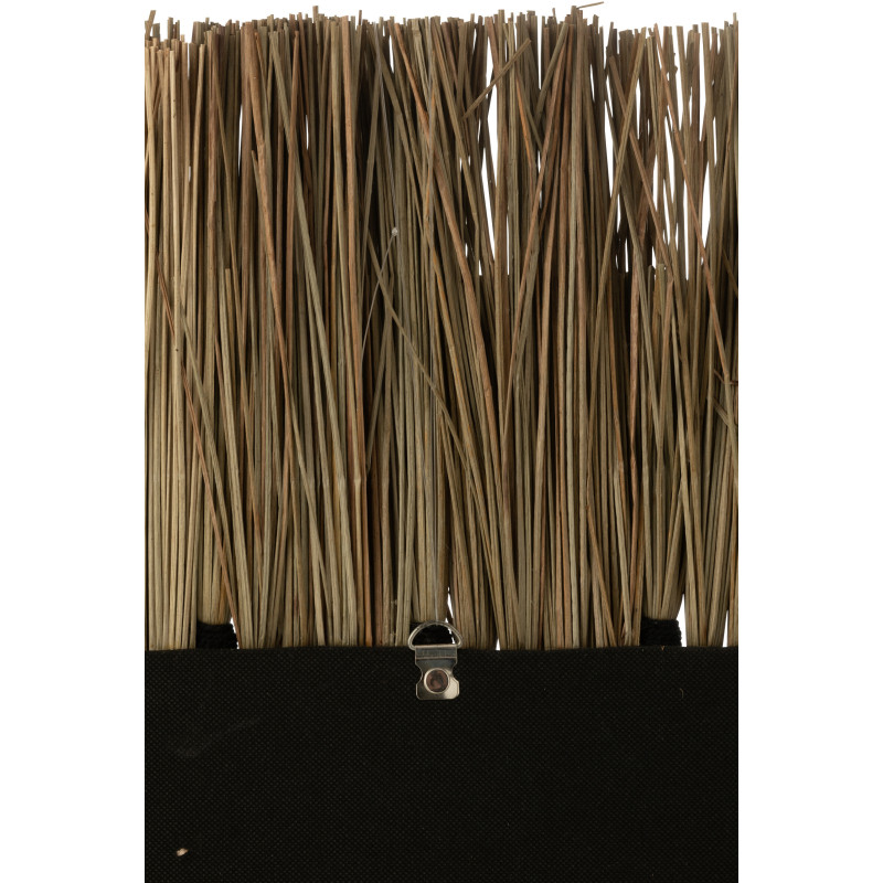 Miroir Mural Ovale horizontal XL en Herbe Naturel Noir Salma - 2