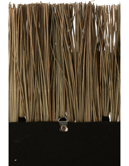 Miroir Mural Ovale horizontal XL en Herbe Naturel Noir Salma - 2